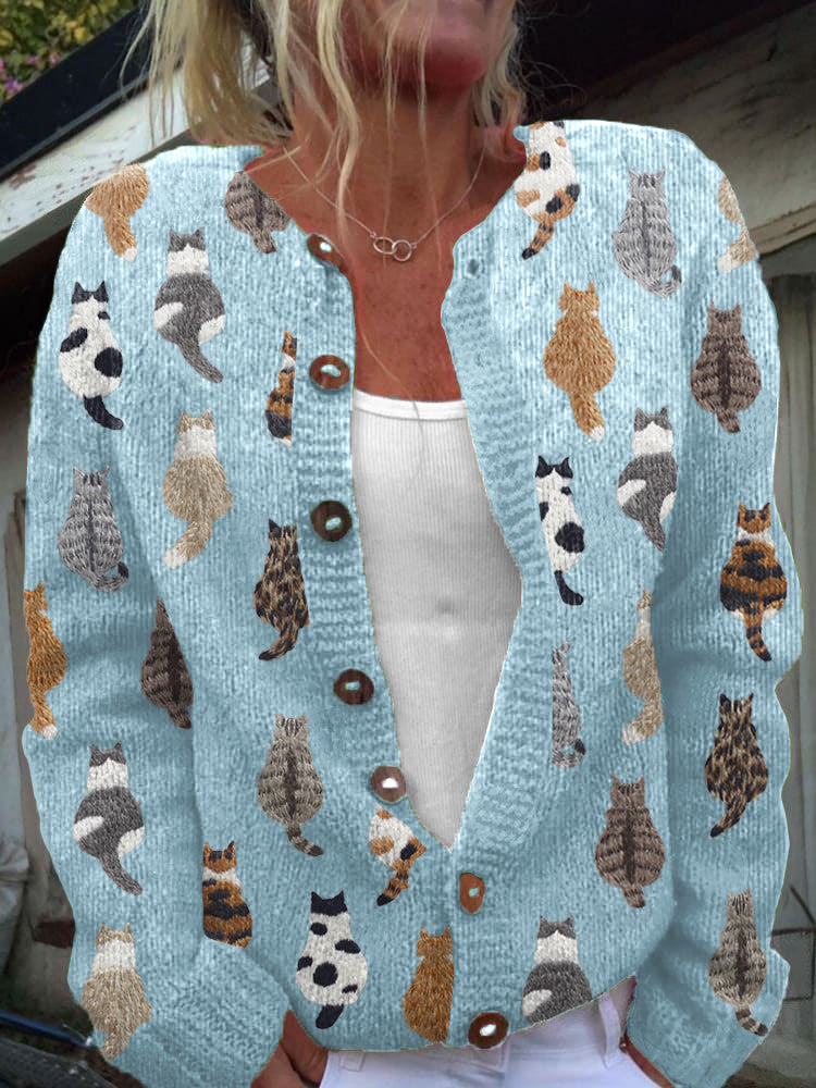 Cardigan Motif Chat