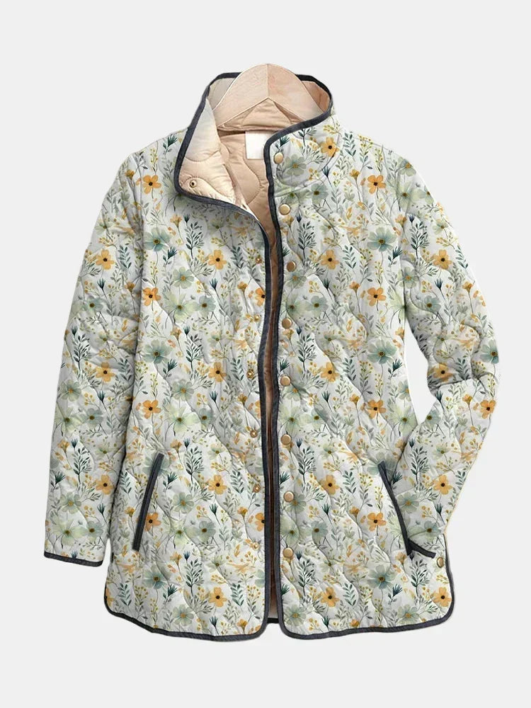 Veste Matelassée Fleurs Éclatantes