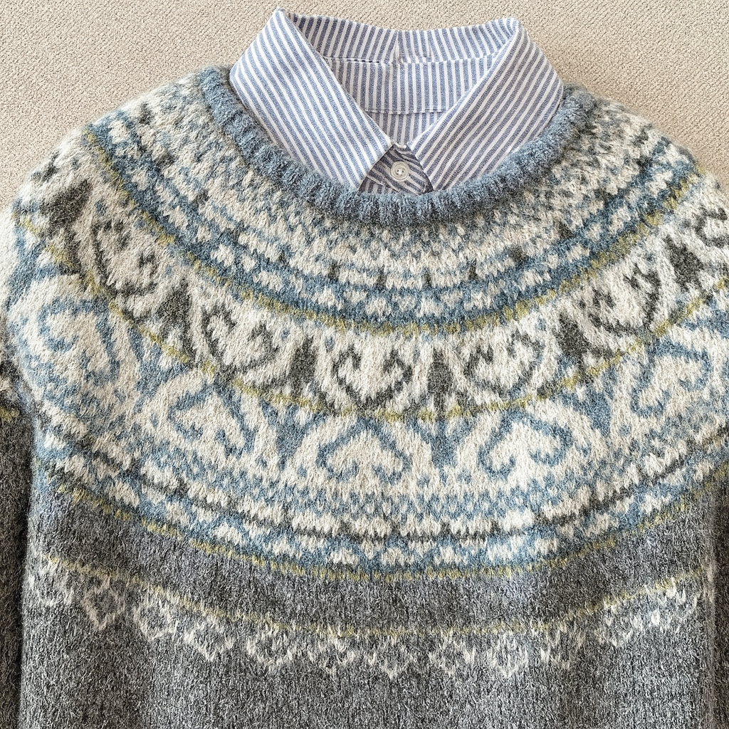 Pull Maille Empiècement Ivoire