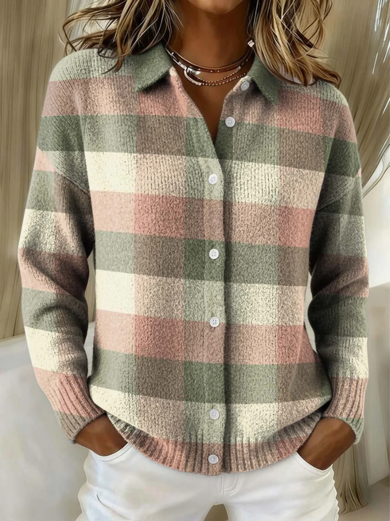 Cardigan à Carreaux Pastel