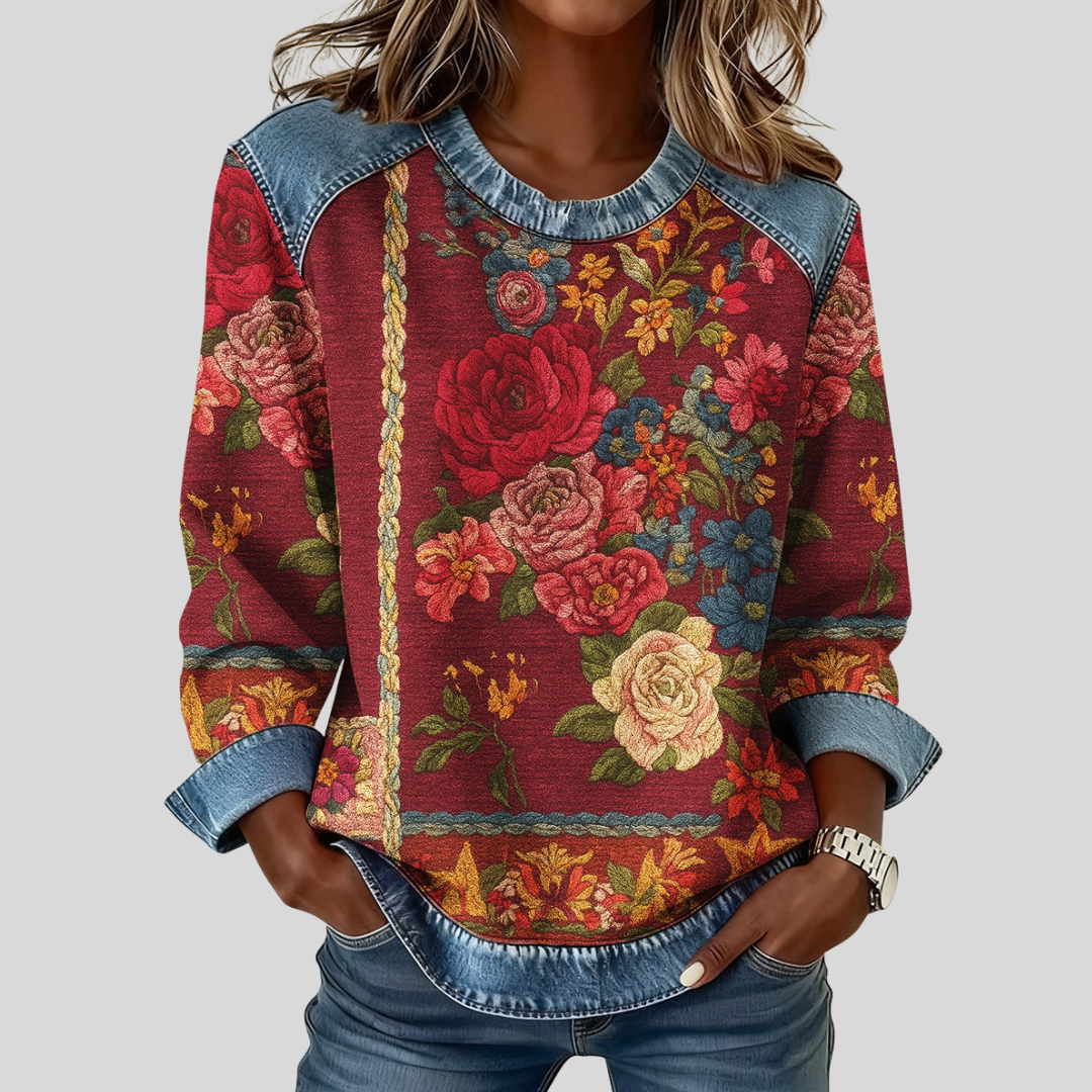 Sweat Fleuri Rubis