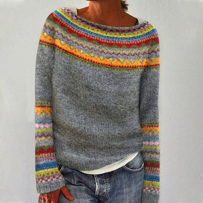 Pull Maille Empiècement Arc-en-ciel