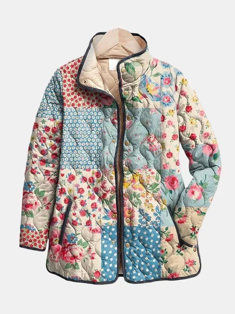 Veste Matelassée Fleurs Gracieuses
