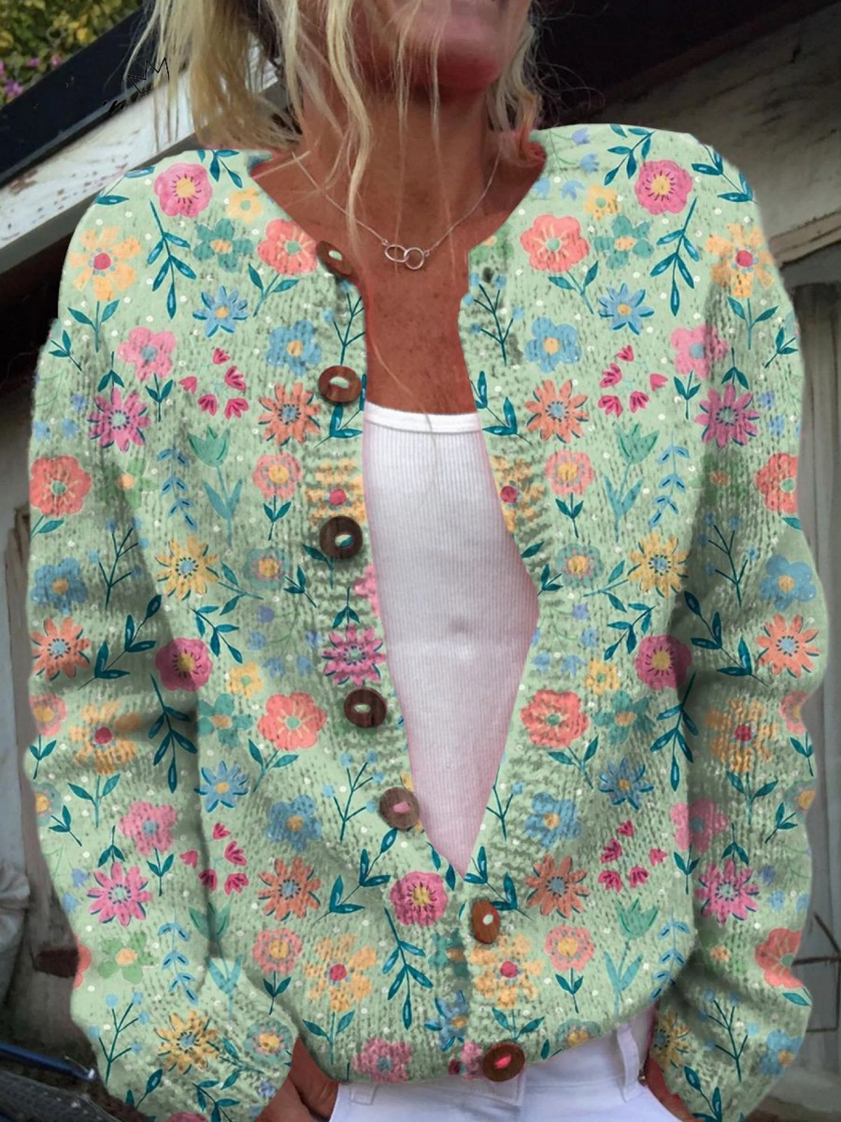 Cardigan Fleuri Forêt