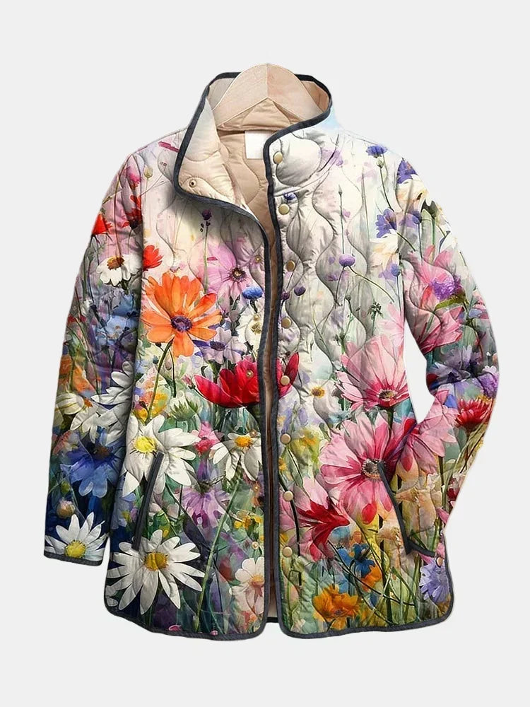 Veste Matelassée Fleurs Élégance