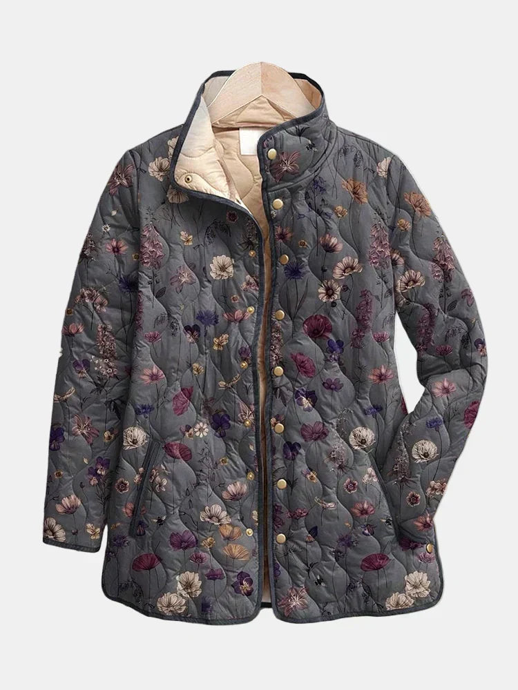 Veste Matelassée Fleurs Classiques