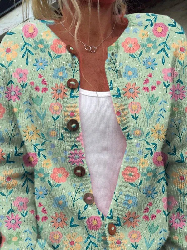 Cardigan Fleuri Forêt