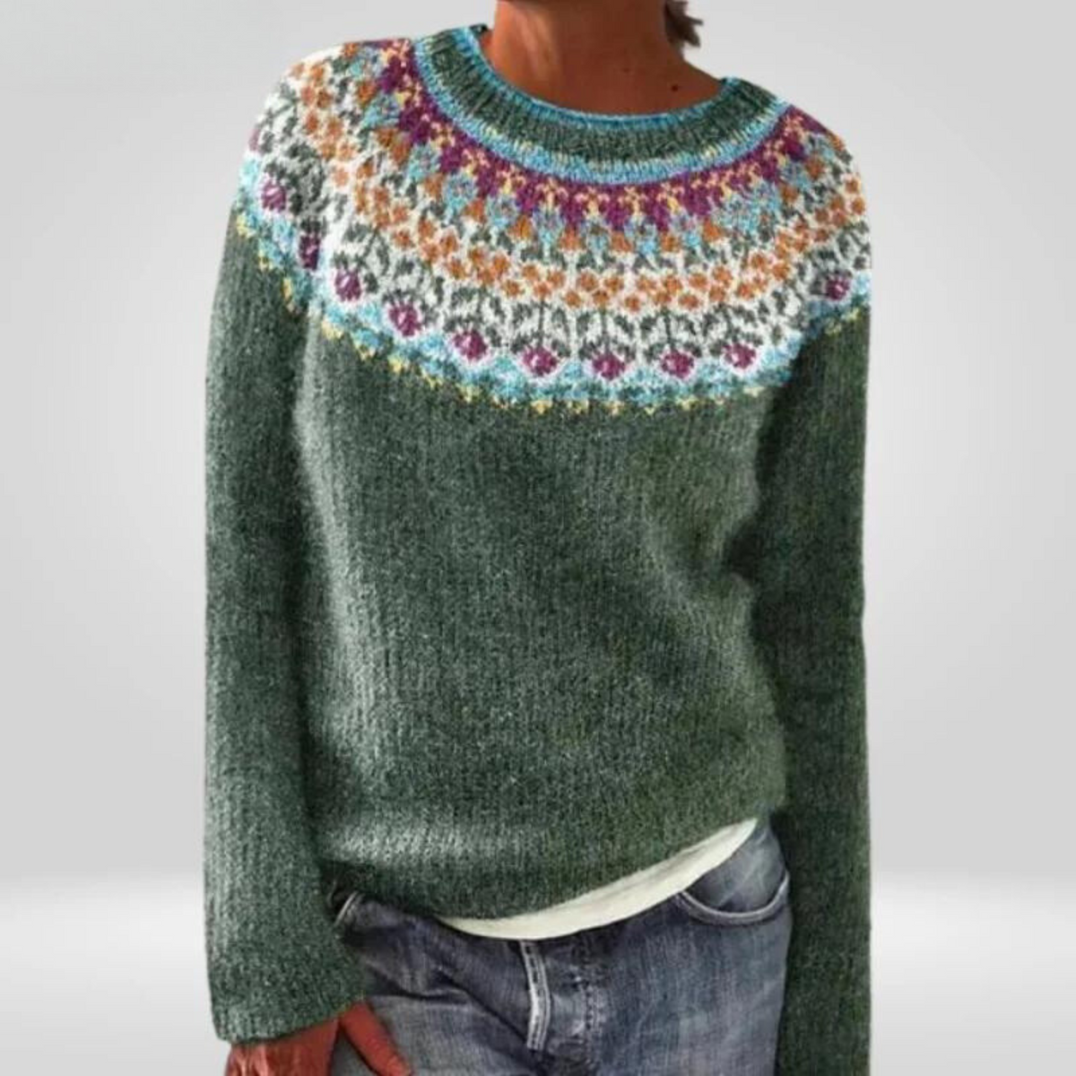 Pull Maille Vert Sauge