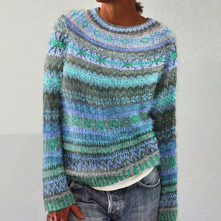 Pull Maille Chinée Océan