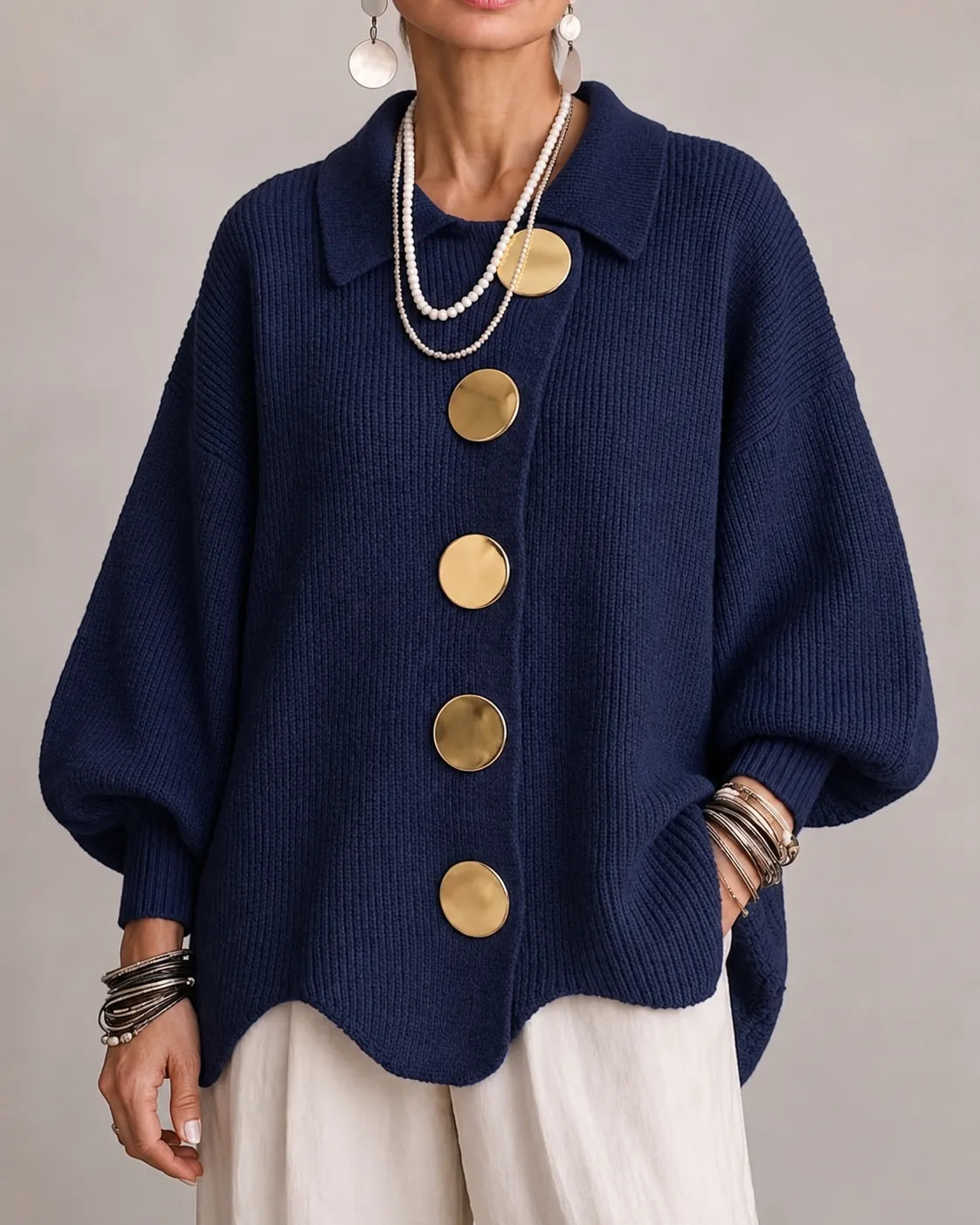 Cardigan Boutonné Océan