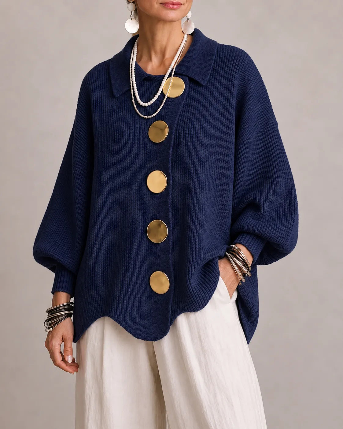 Cardigan Boutonné Océan