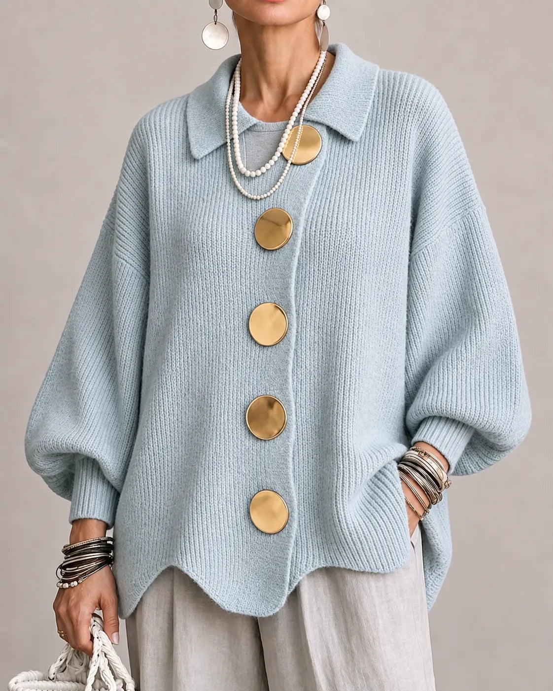 Cardigan Boutonné Océan