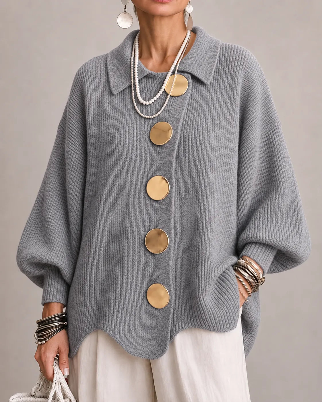 Cardigan Boutonné Océan