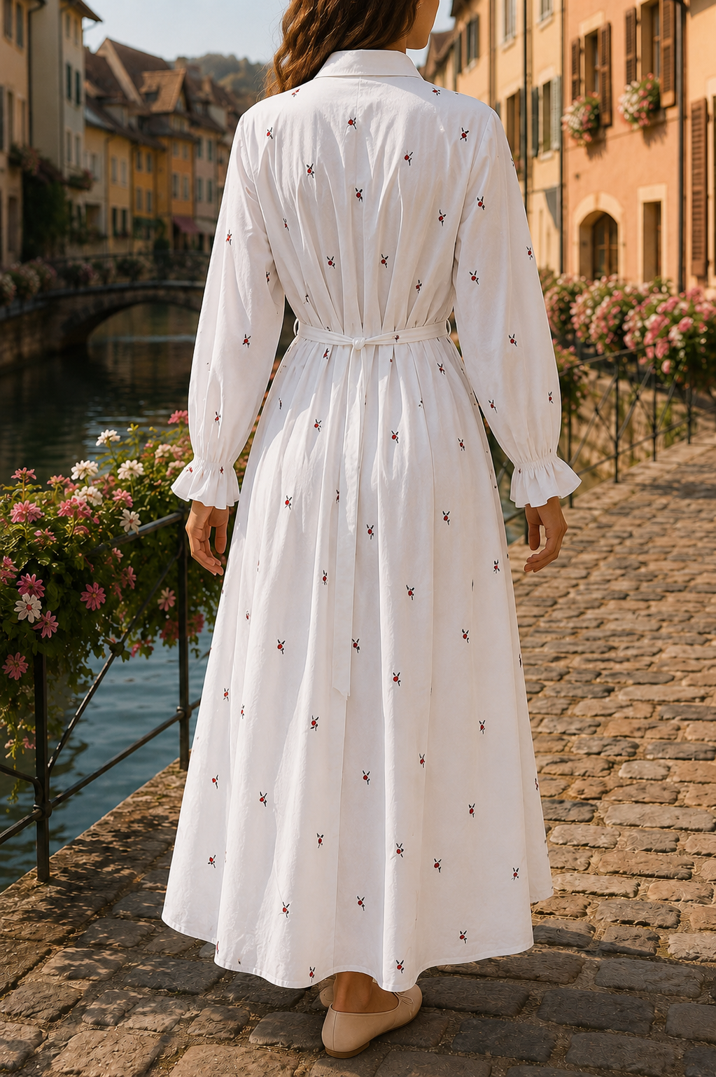 Robe Boutonnée Cerise