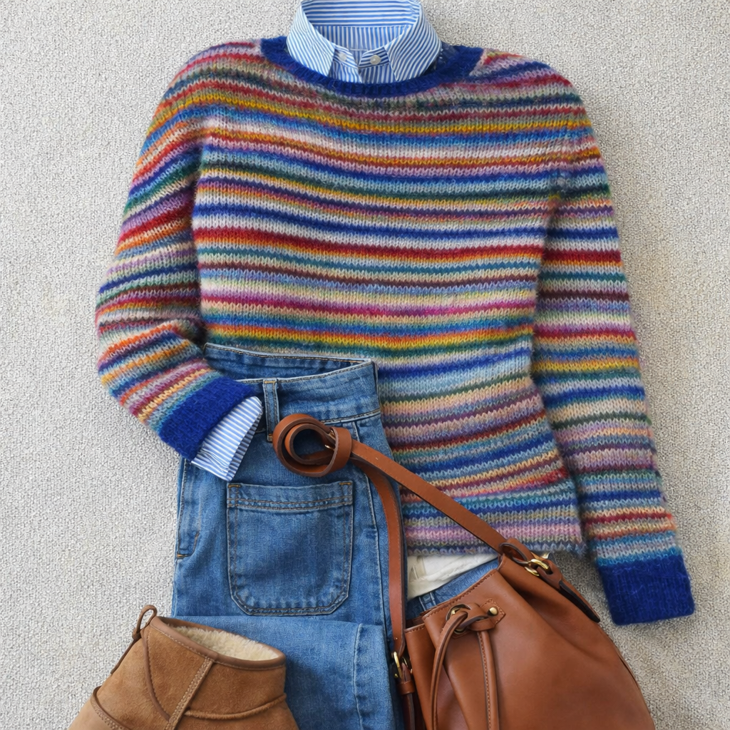 Pull Maille Rayures Multicolores