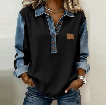 Pull Col Denim
