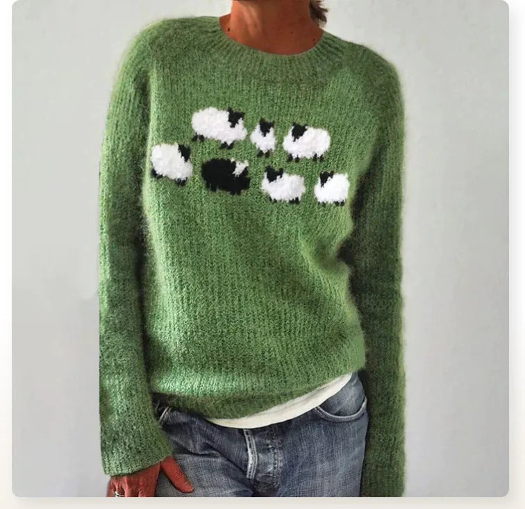 Pull Maille Motif Moutons