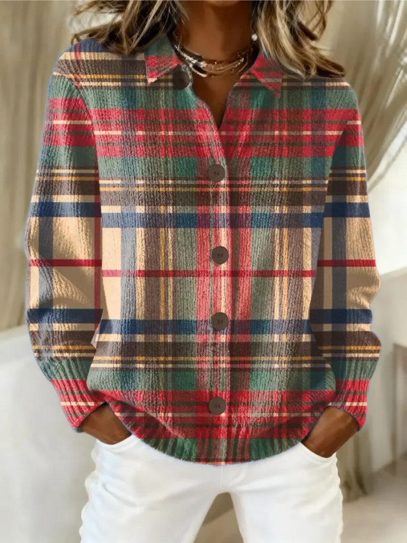 Cardigan à Carreaux Multicolore
