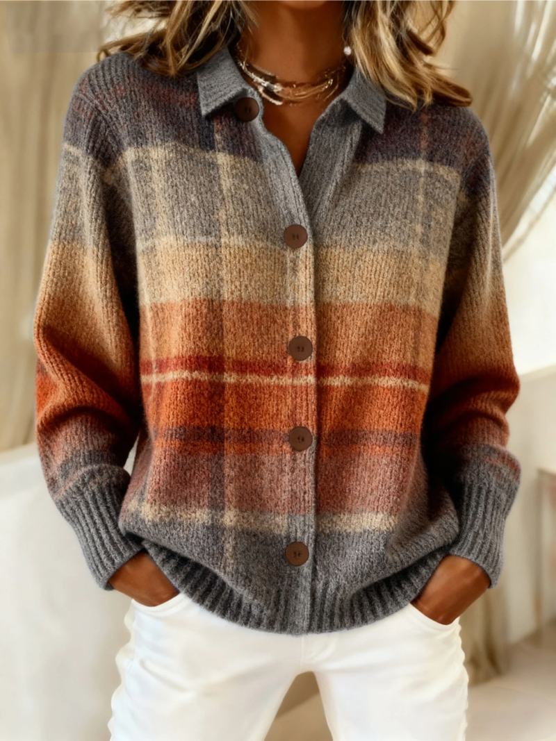 Cardigan à Carreaux Automne