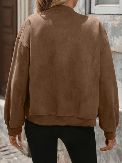 Blouson Bombardier en Daim Marron