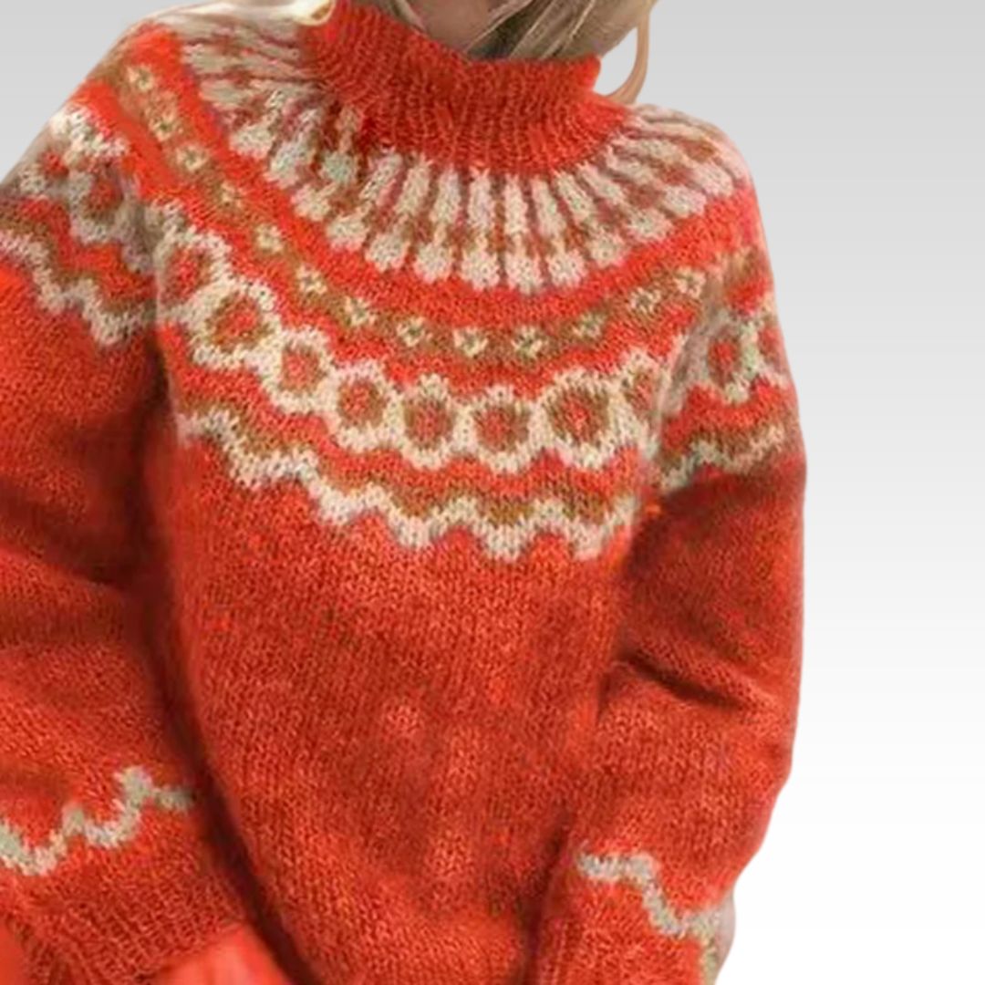 Pull Col Montant Jacquard