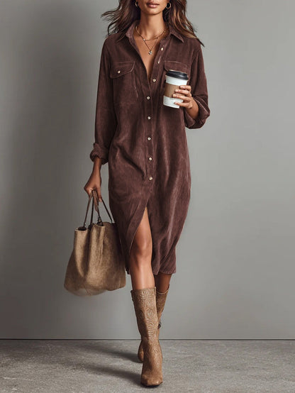 Robe Côtelée Cannelle
