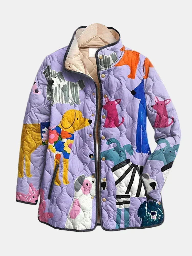 Veste Matelassée Motif Chien