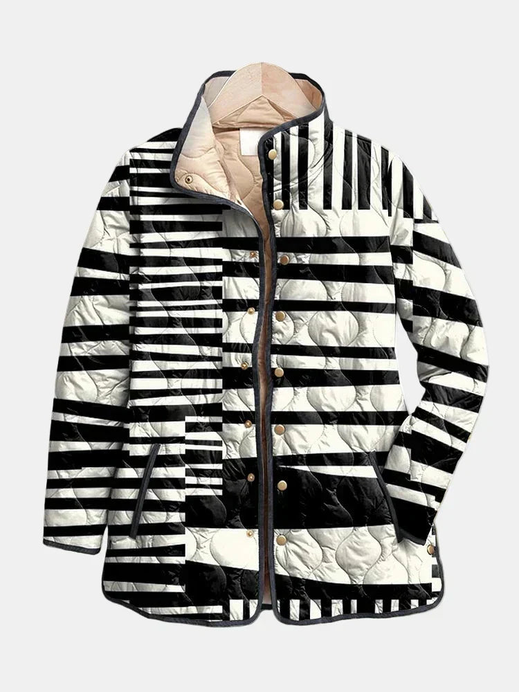Veste Matelassée Motif Abstrait
