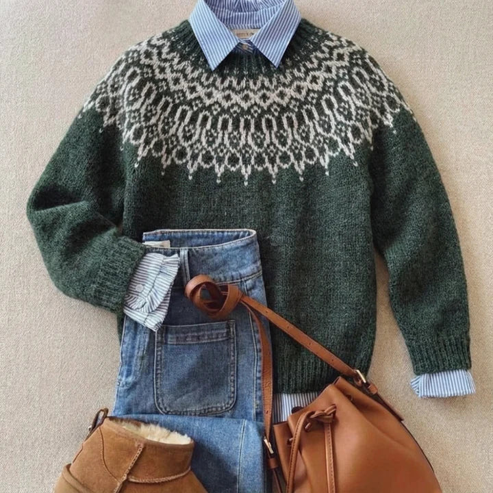 Pull Maille Empiècement Neige