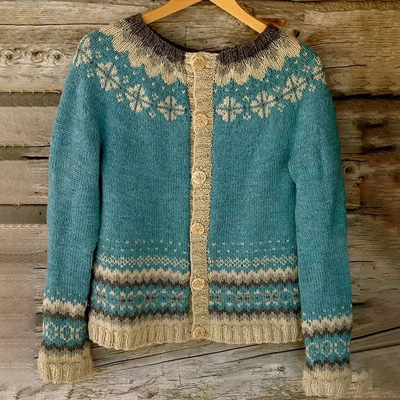 Gilet Maille Boutonné Nordique