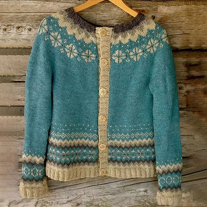 Gilet Maille Boutonné Nordique