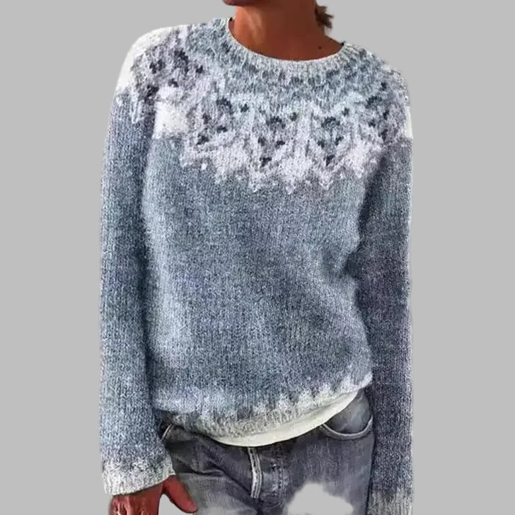 Pull Maille Empiècement Givré