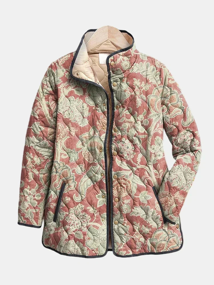 Veste Matelassée Fleurs Vintage