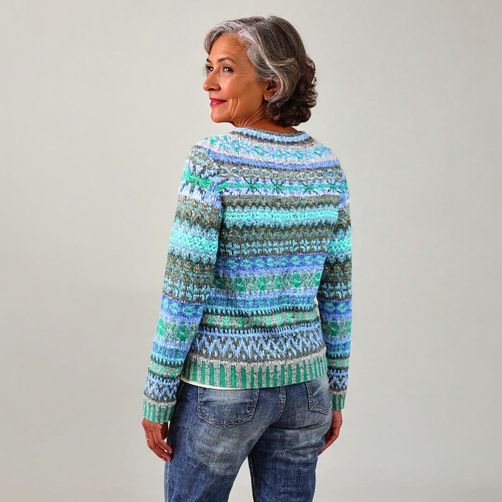 Pull Maille Chinée Océan