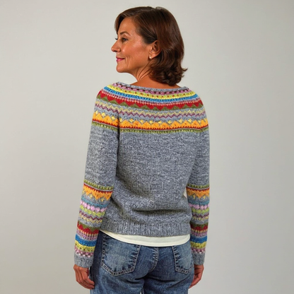 Pull Maille Empiècement Arc-en-ciel