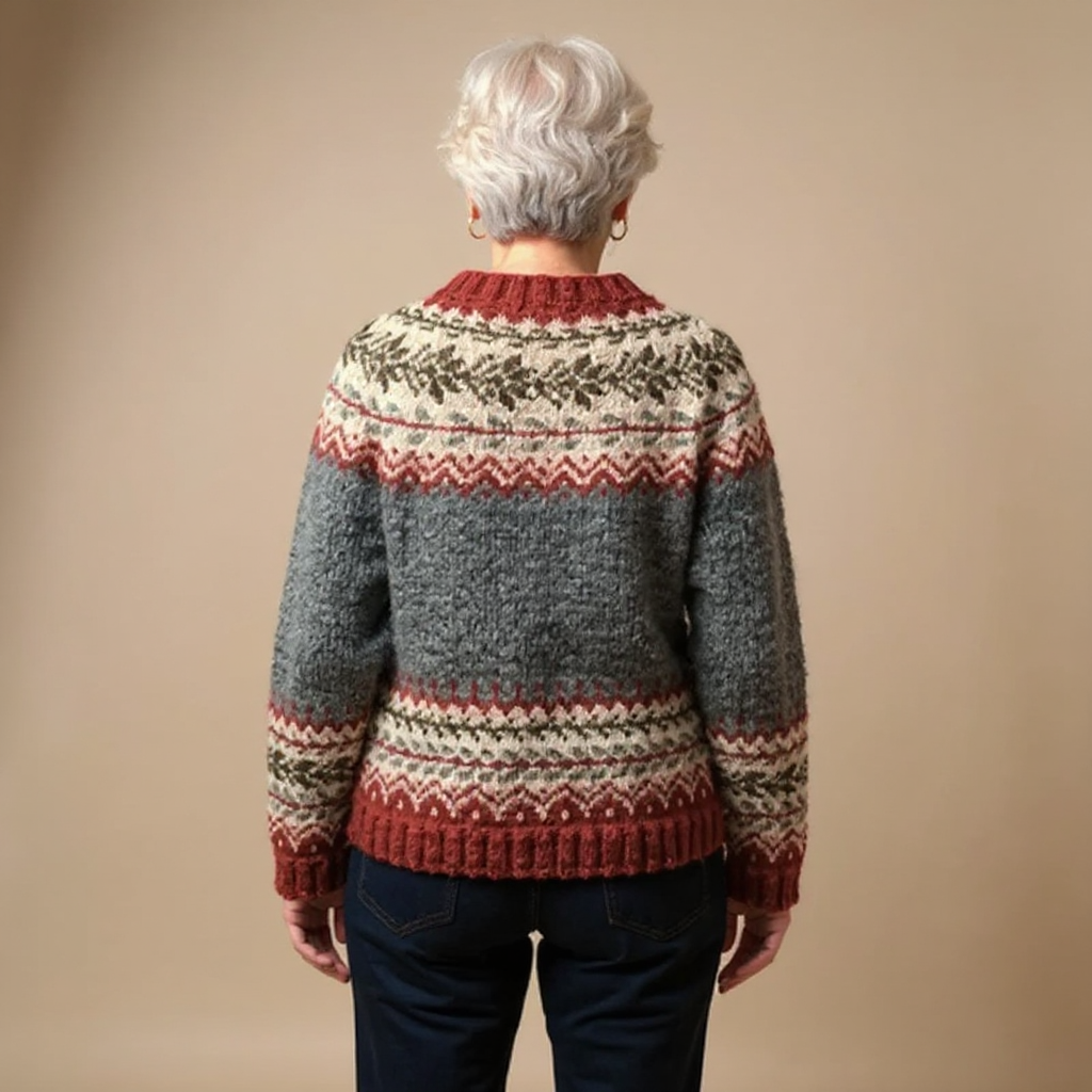 Gilet Maille Boutonné Jacquard