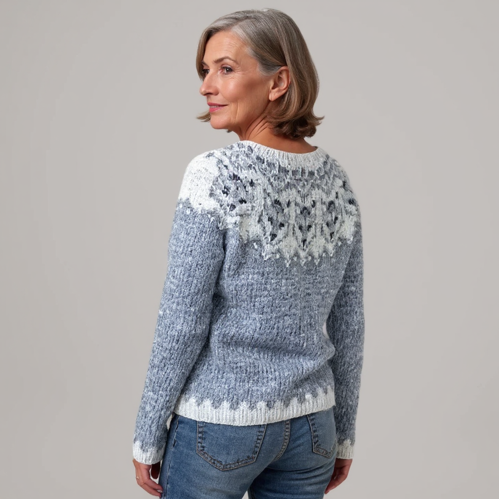 Pull Maille Empiècement Givré