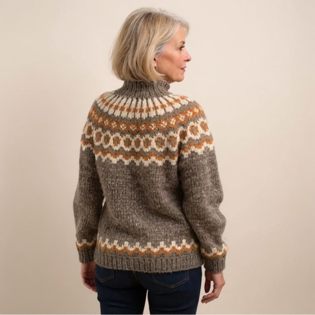 Pull Col Montant Jacquard
