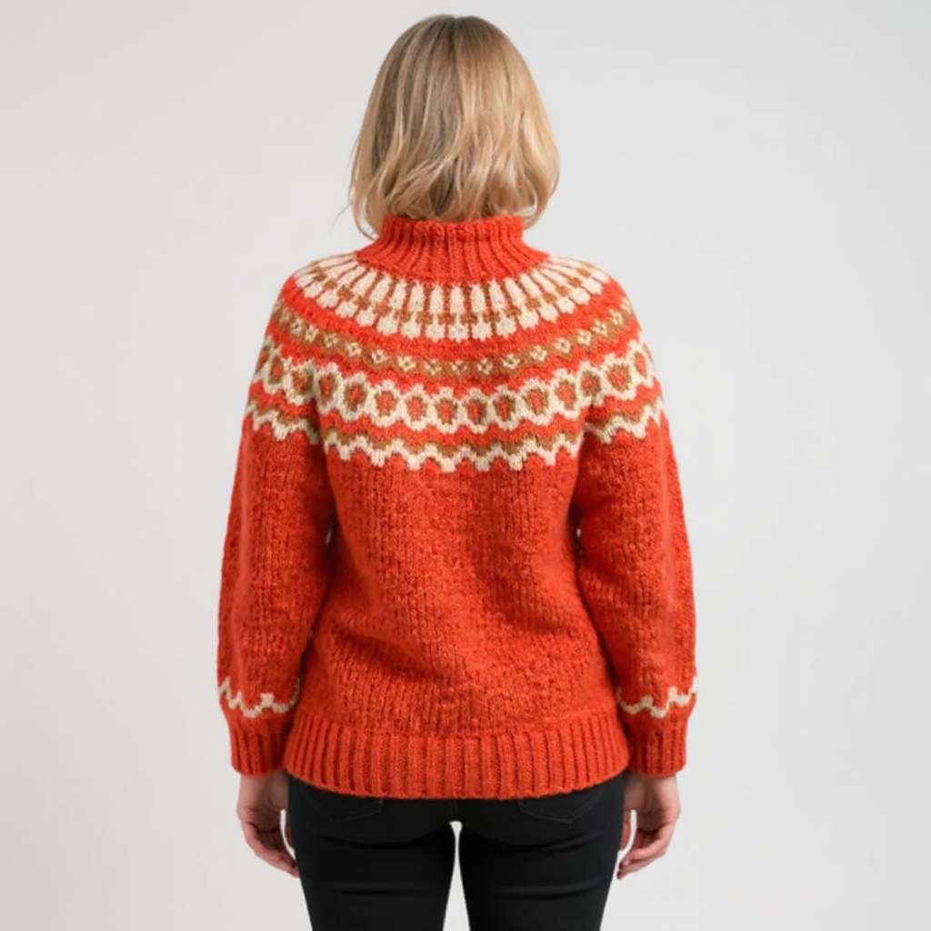 Pull Col Montant Jacquard