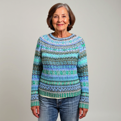 Pull Maille Chinée Océan