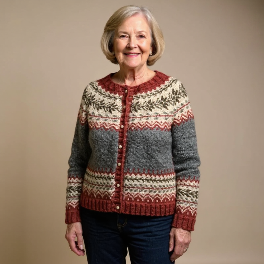 Gilet Maille Boutonné Jacquard