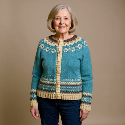 Gilet Maille Boutonné Nordique