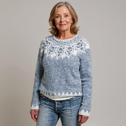 Pull Maille Empiècement Givré