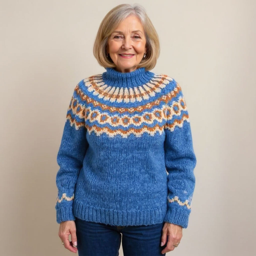 Pull Col Montant Jacquard