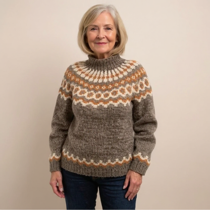 Pull Col Montant Jacquard