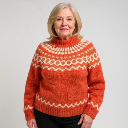 Pull Col Montant Jacquard