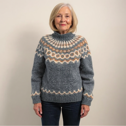 Pull Col Montant Jacquard