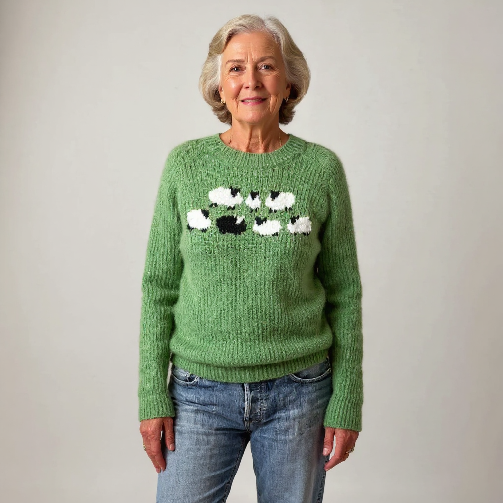 Pull Maille Motif Moutons