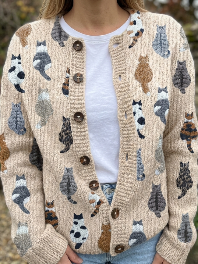 Cardigan Motif Chat