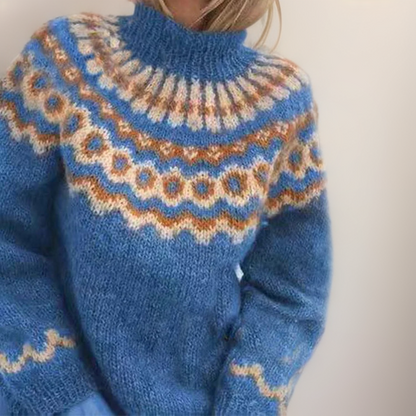 Pull Col Montant Jacquard